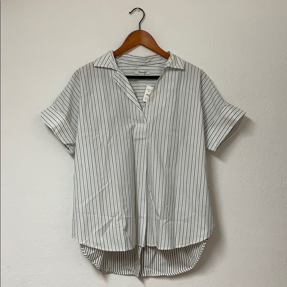 Madewell Courier Button-Back Shirt in Stripe Mix - Picture 7 of 12
